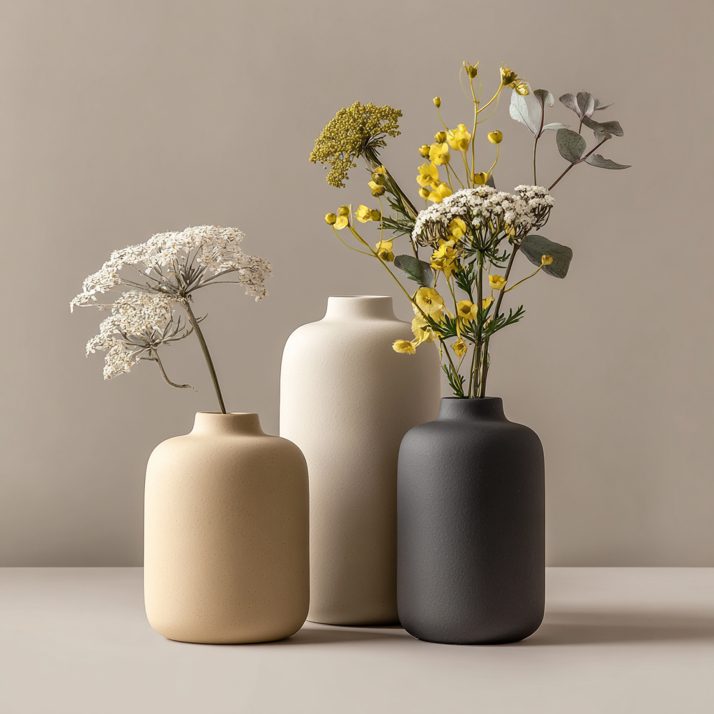 Ceramic Flower Vase in a Simple Nordic Style