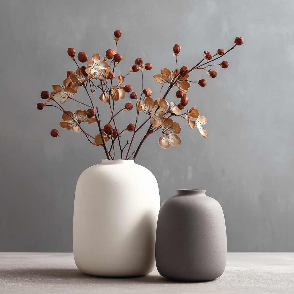 Ceramic Flower Vase in a Simple Nordic Style