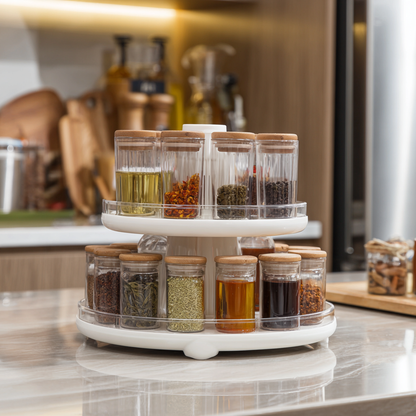 360° Lazy Susan Spice Rack for Organising Condiments