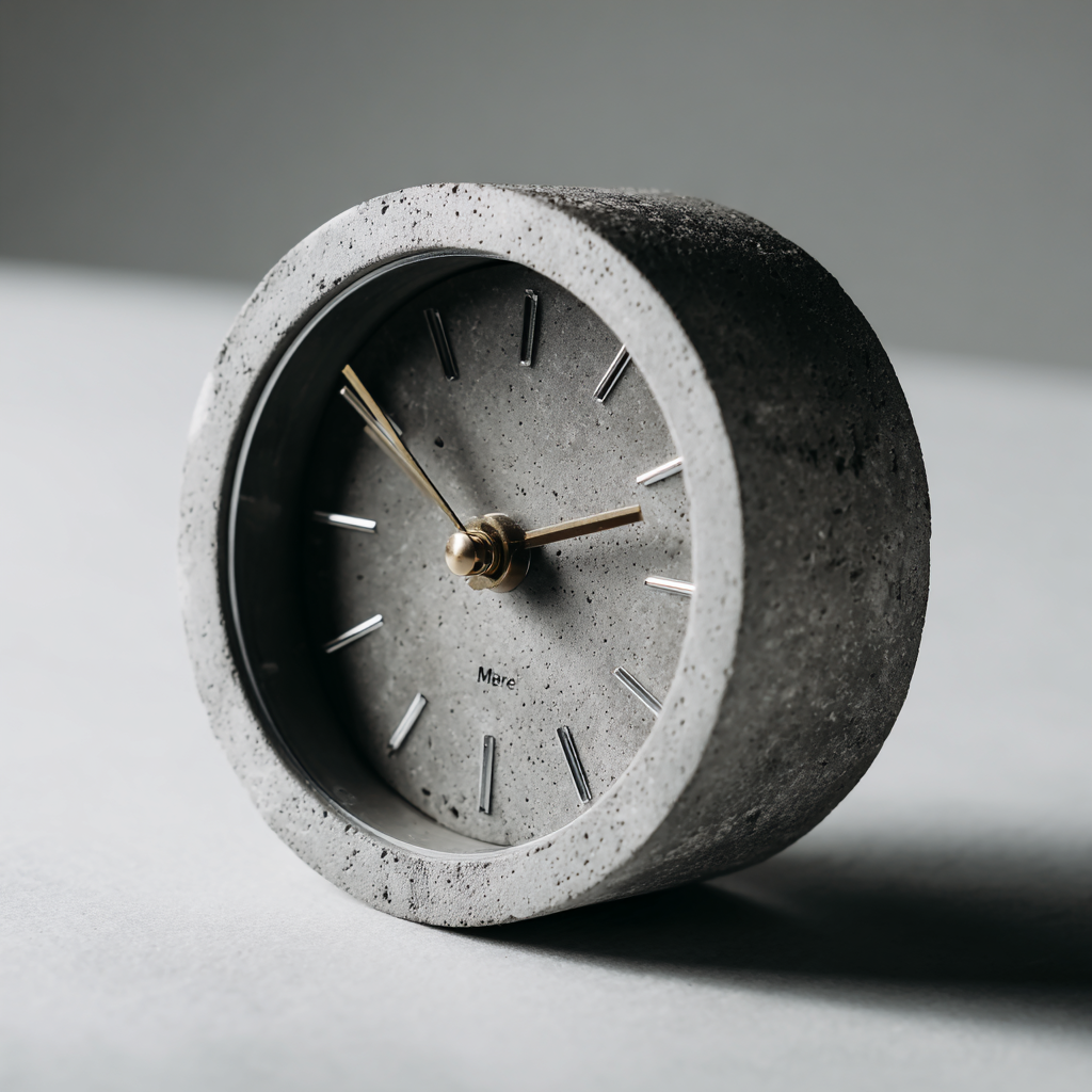 Minimalist Concrete Desk Clock: The Charm of Modern Industry