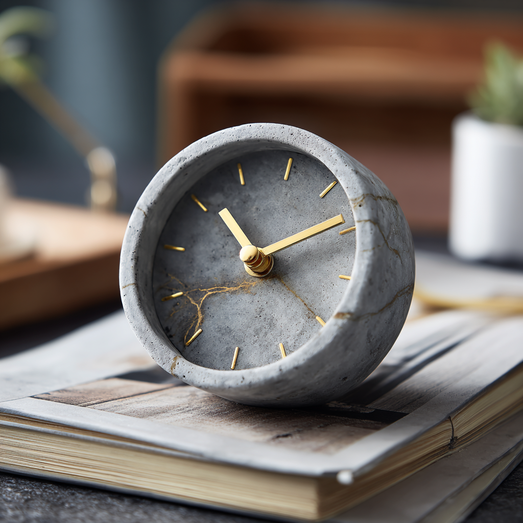 Minimalist Concrete Desk Clock: The Charm of Modern Industry