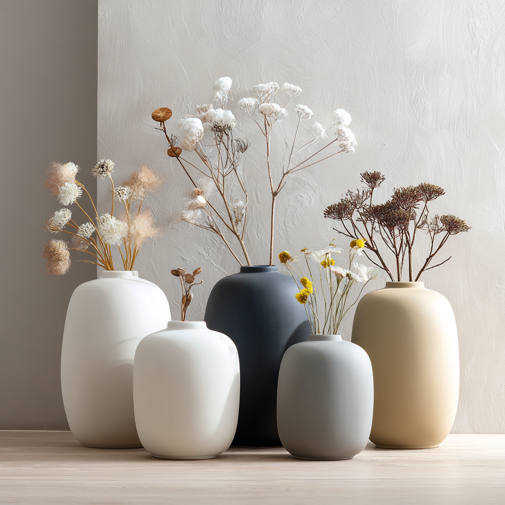 Ceramic Flower Vase in a Simple Nordic Style