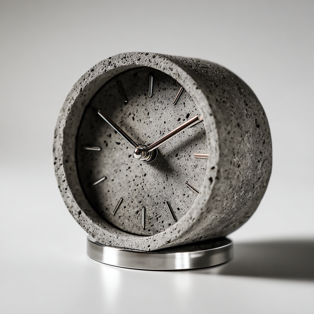 Minimalist Concrete Desk Clock: The Charm of Modern Industry