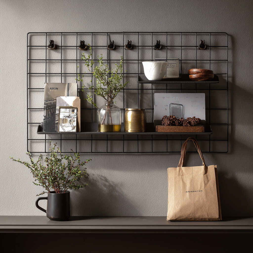 Nordic Wall Grid Panel—Decorative Display Rack