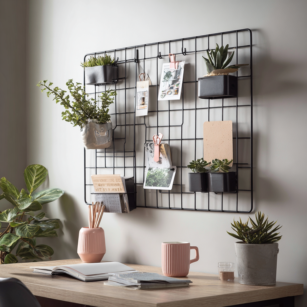 Nordic Wall Grid Panel—Decorative Display Rack