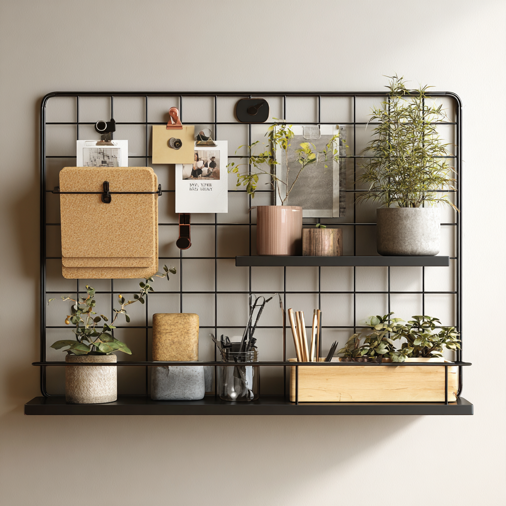 Nordic Wall Grid Panel—Decorative Display Rack