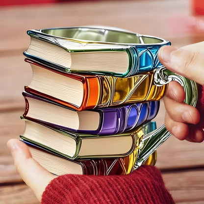 Colorful 3D Book Design Resin Mug for Coffee Tea Lovers 3