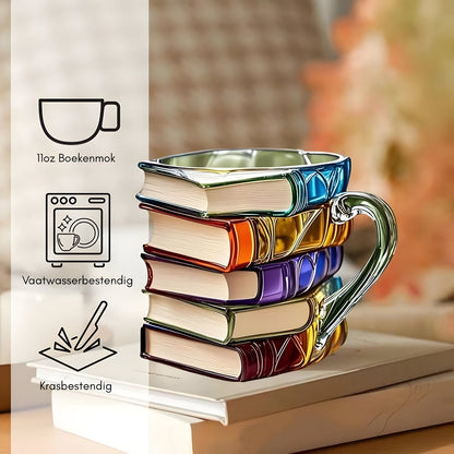 Colorful 3D Book Design Resin Mug for Coffee Tea Lovers 7