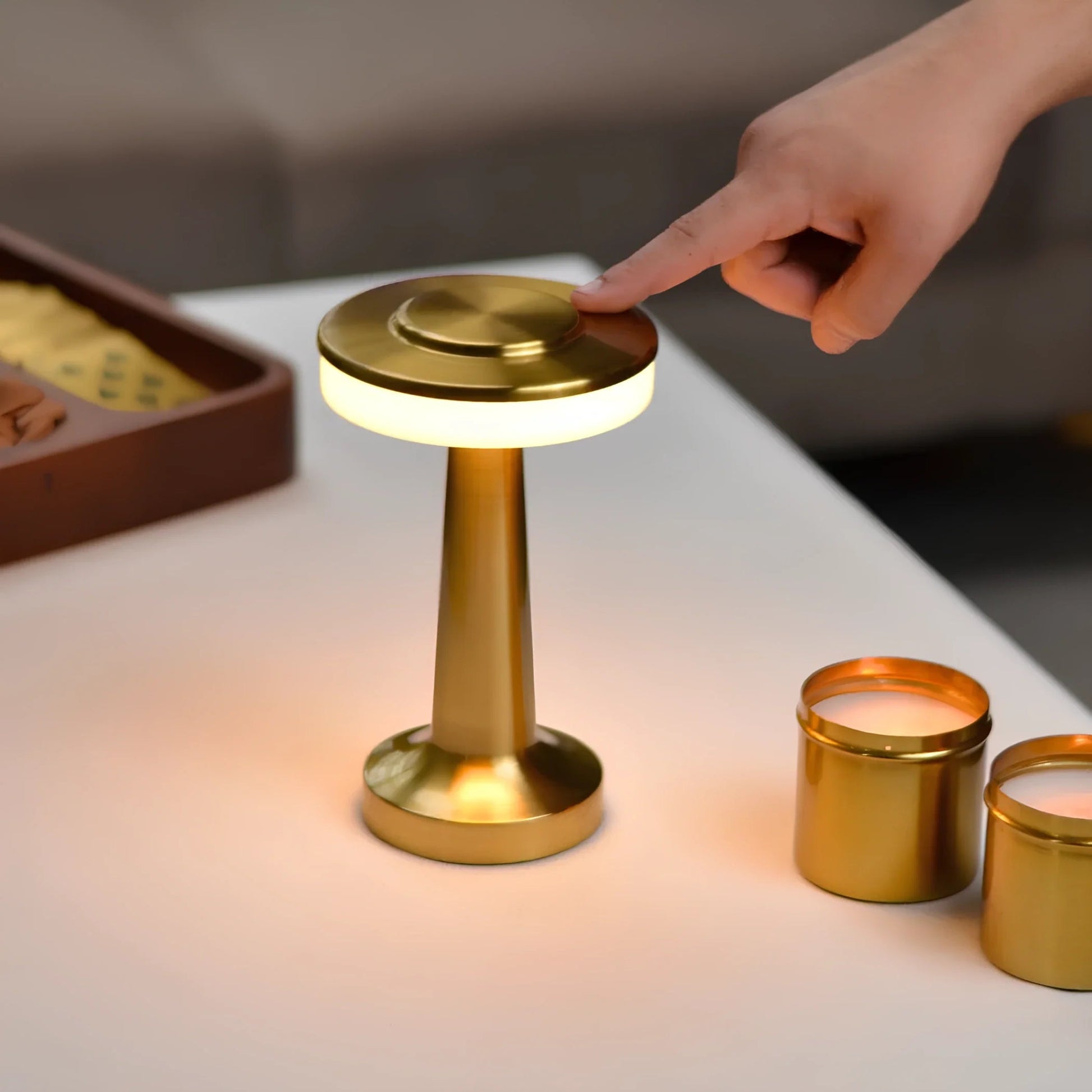 Dimmable Wireless LED Table Lamp Modern Iron Cordless Design 3