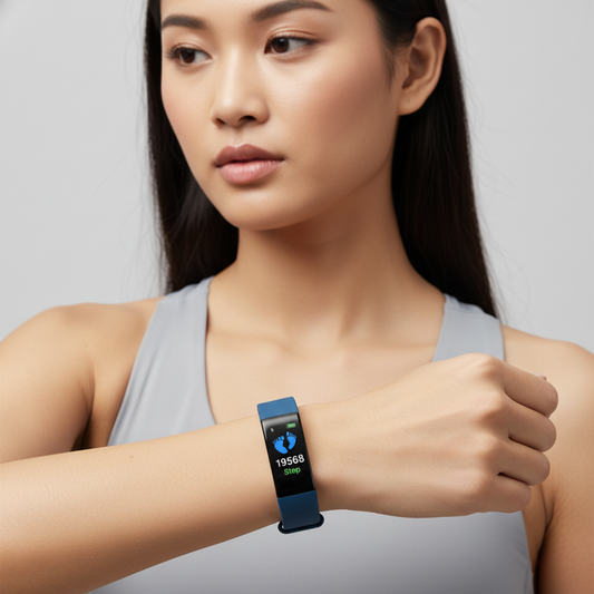 Waterproof Fitness Watch for Seniors Heart Rate Monitoring Silicone Strap 0